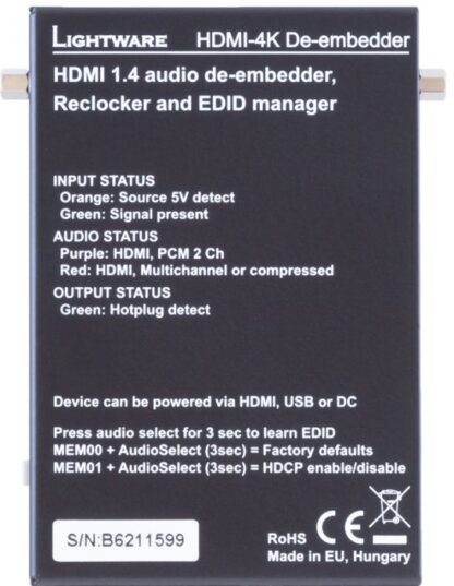 HDMI-4K De-embedder - Top view